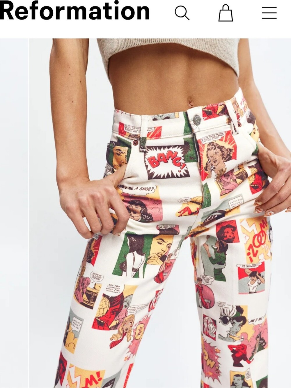 Reformation Comic High Rise Straight Jean - Picture 8 of 16